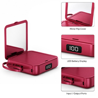 Cargador Portátil Personalizado con Espejo de Maquillaje y Banco de Energía de 10000 mAh para Regalos Promocionales Corporativos