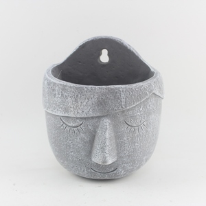 Pot de fleurs moderne en ciment, design visage de fille, pour intérieur et extérieur, statue décorative pour la maison - Product Image 4