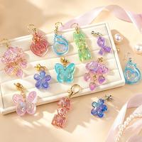B63935 Moule en silicone DIY pour résine époxy, motifs fleur, papillon, cœur, lettre, plume, nuage, pour pendentifs boucles d'oreilles avec trou