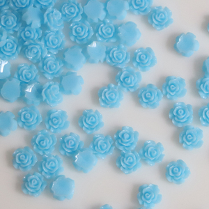 7mm Rose Flower Nail Art Charms DIY hỗn hợp nhựa hoa hồng Hoa cabochons Cameo phẳng trở lại quyến rũ - Product Image 3