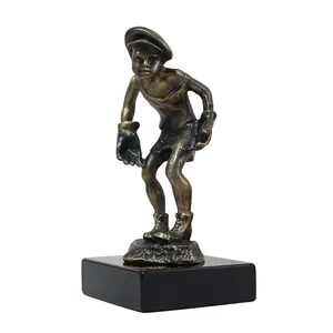 Custom 3D metal award trophy souvenir gift statue with stone stand