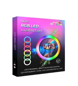 Dimmbare LED Ring Licht Stative Schönheit Multimedia Kamera Ring Lampe für YouTube Tiktok Live Video Studio Helligkeit Einstellbar