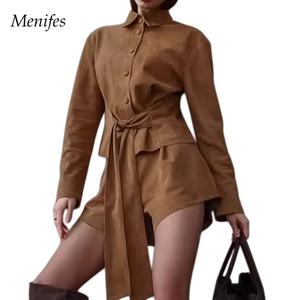 Vêtements d'extérieur sur mesure pour femmes, vente en gros directe d'usine OEM, mode de luxe, veste en daim synthétique pour femmes avec ceinture - Product Image 1
