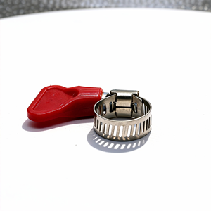 304 स्विस क्लिप अमेरिकी प्रकार स्टेनलेस स्टील कृमि ड्राइव गियर प्लास्टिक रंगीन हैंडल के साथ नली क्लैंप - Product Image 2