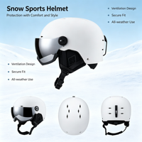 Masque de ski intégré ABS EPS pour adulte, chaud, taille L (54 à 60 cm de circonférence de tête), modèle HT63, OEM ODM, vente en gros