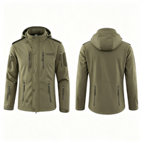 Veste Softshell Tactique Coupe-Vent Doublée Polaire avec Capuche Rétractable et Multiples Poches Zippées pour Chasse, Camping et Activités de Plein Air – Motif Camouflage