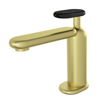Cupc Robinet de salle de bain de luxe à poignée unique Design moderne Mélangeur d'eau chaude et froide Robinet de lavabo en marbre brossé en céramique de luxe