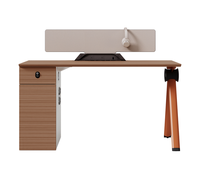 Bureau individuel moderne haut de gamme avec écran de séparation de 9 mm, hauteur réglable, gestion de l'alimentation écologique, ventilateur de refroidissement CPU