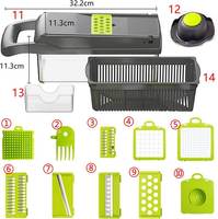 14 Blade Pro Ui Veggie Chopper Multifunctionele Keuken Groentesnijder Snijmachine Snijder Voor Wortel Knoflook Fruit 11 Blad Wortel