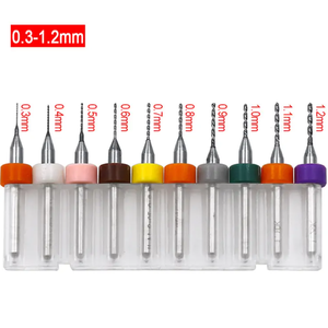 Taladro PCB, vástago fijo, broca helicoidal, broca pequeña de aleación dura, herrajes de joyería, juego de brocas para tallado de plástico, 0,1-1mm, Honsen, - Product Image 2