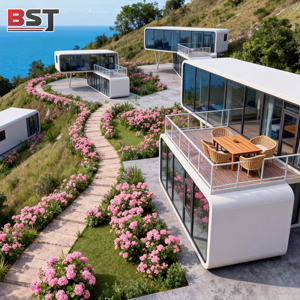 Hôtel-capsule de luxe personnalisable à double étage, préfabriqué, écologique, inspiré des vaisseaux spatiaux, <span class=keywords><strong>maison</strong></span>-conteneur Apple, salon - Product Image 2