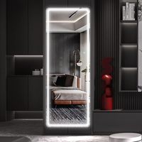 Customized Modern Large Long Full Length Body Led Illuminated Smart Mirror Hotel Bathroom Touch Screen Dressing Wall Mirror