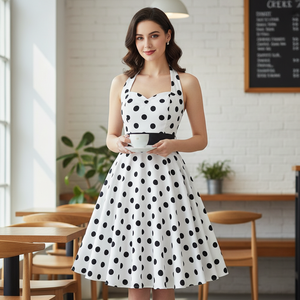 Vestido Formal de Verano para Mujer, Elegante, Translúcido, con Estampado de Puntos, Asimétrico, Marca NPF - Product Image 2
