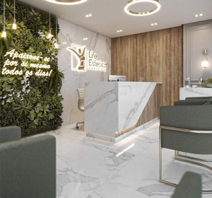Comptoir de réception rond personnalisé au design moderne pour salon de coiffure, hôtel et hôpital, avec garantie de 10 ans, surface solide en marbre blanc - Product Image 5