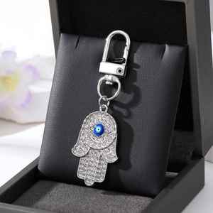 New Wholesale Evil Eye Hamsa Hand Diamond Keychain <b>Key</b> <b>Ring</b> for Friend Lovers Bling Heart Blue Eye Bag Car <b>Key</b> Chain Accessories - Product Image 4