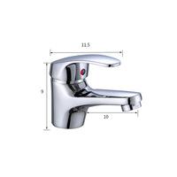 Robinet de lavabo moderne monotrou chaud/froid avec cartouche céramique et capteur sans contact à débit contrôlé
