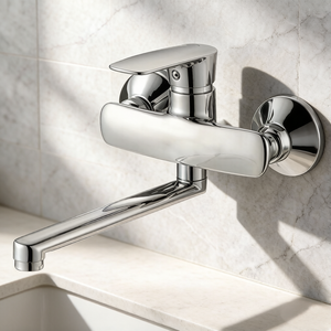 Robinet de baignoire en alliage de zinc avec combinaison eau froide et chaude, double trou, montage mural, universel, pour hôtel, appartement, salle de bain - Product Image 5