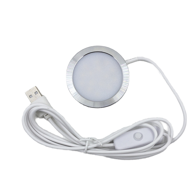 Modern 2W SMD LED High Brightness Cabinet Light 60mm DiameterWarm White Wall-Mounted Kitchen Home Supermarket Hotel