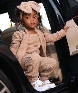 Ensemble de vêtements pour enfants tendance automne/hiver 2021, 4 pièces, vêtements pour enfants tendance, 12 couleurs, costume en coton pour filles - Product Image 1