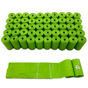 Thêm mạnh mẽ bột bắp compostable phân hủy sinh học chất thải vật nuôi poop Túi trên cuộn Dog poop Túi pcr Doggy Túi