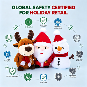 Peluche douce en polyester Père Noël Bonhomme de neige Renne, jouet en peluche, poupée, <span class=keywords><strong>doudou</strong></span> pour fête de Noël et machine d'arcade - Product Image 4