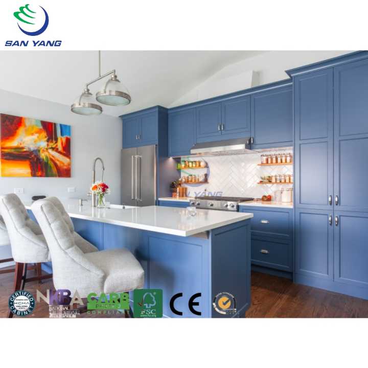 Vietnam solid wood complete modern kitchen design mdf kitchen
