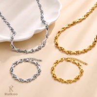 Collier chaîne à maillons en X tendance en acier inoxydable 304, plaqué or 18 carats PVD, bijoux géométriques personnalisés, vente en gros, fabriqué en Chine (OEM/ODM)