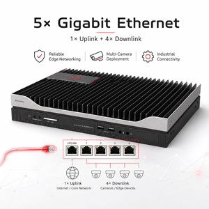 Ordinateur Edge AI sans ventilateur 20TOPS avec Ascend Atlas 200I A2, 5 ports Gigabit LAN, 4G WiFi, CAN, RS485 pour l'analyse vidéo - Product Image 2