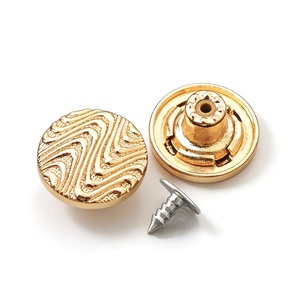 Golden Plating 17mm Jeans <b>Buttons</b> and Rivets Zamac Custom Brand Logo Pattern Jacket Metal <b>button</b> for Jeans Denim Clothing - Product Image 6