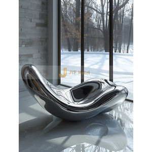 V261 Fabrication d'usine, style européen moderne, acier inoxydable 304 316, sculpture de chaise en argent poli pour la décoration d'hôtel - Product Image 3