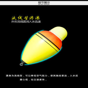 Flotteur de pêche Shangke EVA 40g, bicolore réversible, pour la pêche en roche, flotteur lumineux de nuit pour canne à pêche en mer, utilisation en océan - Product Image 2