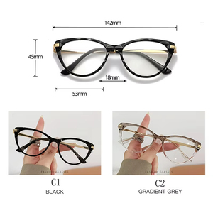 Occhiali fotocromatici in plastica metallizzato piccolo occhio di gatto trasparente ragazze femmina Anti-Reflet Anti Bluelight 2025 - Product Image 5