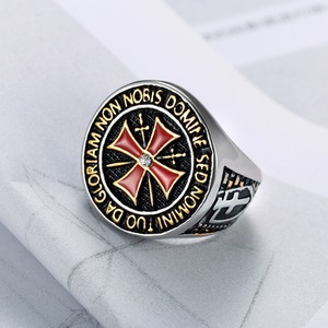 <span class=keywords><strong>Bague</strong></span> <span class=keywords><strong>diamant</strong></span> or et argent en acier inoxydable pour <span class=keywords><strong>homme</strong></span> <span class=keywords><strong>Bague</strong></span> croix chevalier templier croisé <span class=keywords><strong>rouge</strong></span> <span class=keywords><strong>Bague</strong></span> chevalier templier dominateur - Product Image 3
