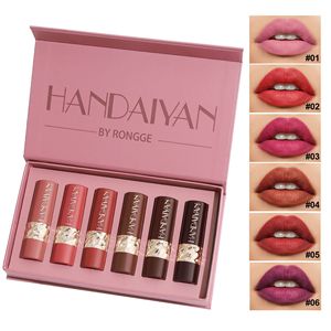 <span class=keywords><strong>HANDAIYAN</strong></span> 6 colores/juegos diamante alto brillo nacarado labio esmalte con deslumbrante duradero impermeable lápiz labial conjunto - Product Image 2