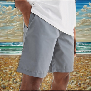 Shorts Homme en Lin/Coton de Haute Qualité, Style Urbain, Écologique, Respirant, Tendance Streetwear, Design Personnalisé, Vente en Gros, Couleur Unie - Product Image 2