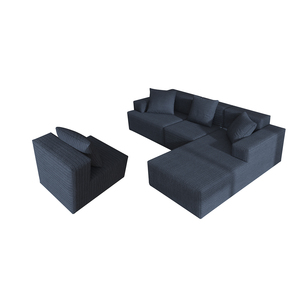 Sofá Seccional Convertible en Forma de L de <span class=keywords><strong>3</strong></span> Piezas Saien Factory, Tapizado en Microfibra de Alta Densidad, Juego de <span class=keywords><strong>3</strong></span> Asientos - Product Image 6
