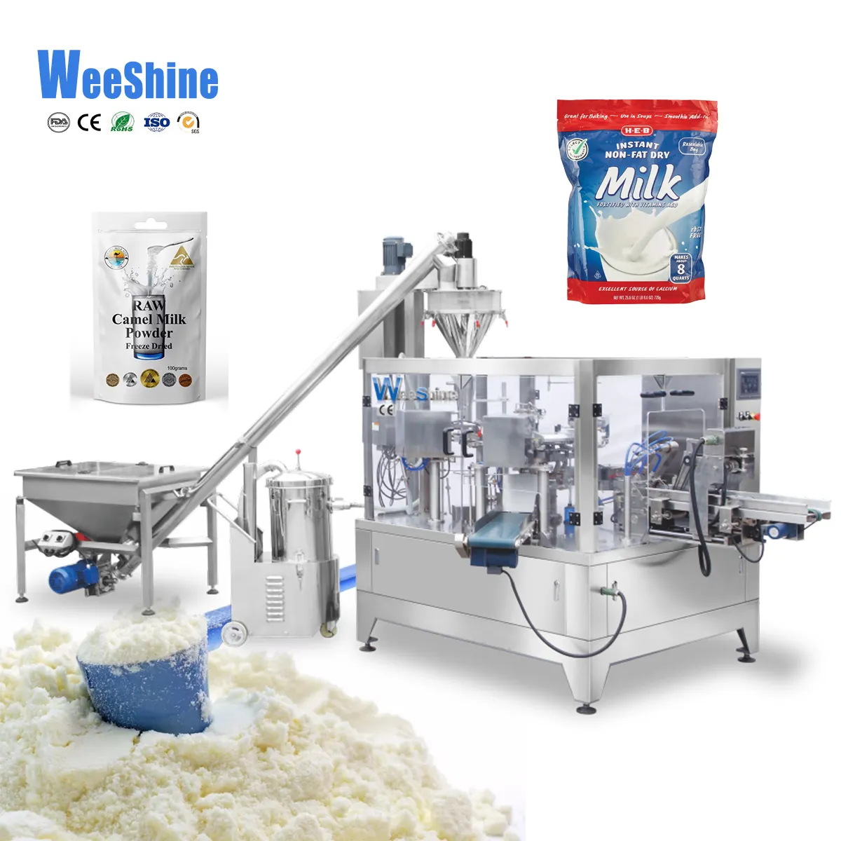 Doypack Machine Automatic Doypack Filler Bag Seal Wheat Maize Starch Flour Milk Powder Packaging Machine