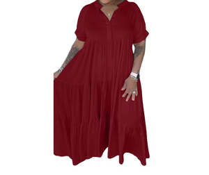 Robes décontractées pour femmes pour l'été, grandes tailles <span class=keywords><strong>2XL</strong></span> à 5XL, élégantes et stylées pour les femmes rondes, <span class=keywords><strong>taille</strong></span> naturelle - Product Image 4