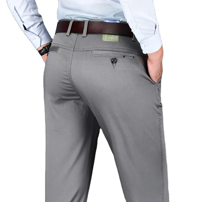 Pantalones de hombre de gran tamaño caqui informales de moda de alta calidad Pantalones chinos de algodón de sarga personalizados para hombres 1905