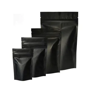 Foil Food Bolsa Powder Package Custom Packaging Doypack Mylar Matte Black Stand Up Pouch