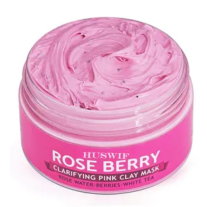 Gently Exfoliate Prevent Acne & Blackheads Prevents Wrinkles & Age Spots Rose Berry Pink Clay Mask Private Label