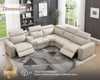 Ensemble de canapés inclinables électriques modernes en cuir PU avec télécommande, deux fauteuils inclinables - Mobilier de salon modulable