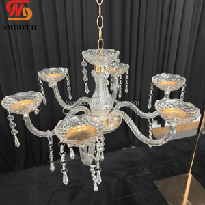 SMOOTH Crystal Chandelier With Water <b>Drop</b> Glass Pendant Elegant <b>Lighting</b> Prop For Wedding <b>Ceiling</b> Decor - Product Image 2