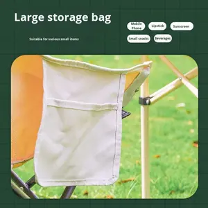 كرسي حديقة قابل للطي بإطار حديدي وقماش أكسفورد محمول للاسترخاء مع مسند ظهر على شكل هلال للشاطئ مع تغليف بالجملة - Product Image 3