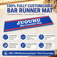 Tapis de bar en PVC personnalisé OEM, tapis de bar antidérapant, tapis anti-déversement avec logo moulé pour bar à cocktails, bar à bière, pub, bar à domicile