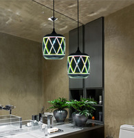Lustre moderne nordique coloré en forme de feu d'artifice à l'intérieur d'un verre 3D, luminaires suspendus
