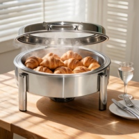 6L Alkoholbetriebenes Chafing Dish Set, Edelstahl Buffet-Speisenwärmer für Restaurant & Hotel, Professioneller Catering-Bedarf