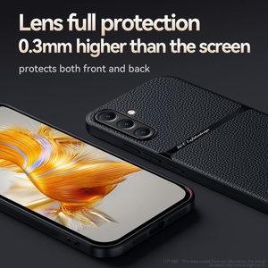 Étui de téléphone magnétique en cuir mat de luxe pour <span class=keywords><strong>Samsung</strong></span> Galaxy S26 S25 S24 S23 S22 S21 Ultra + <span class=keywords><strong>FE</strong></span>, coque de protection souple en TPU - Product Image 5