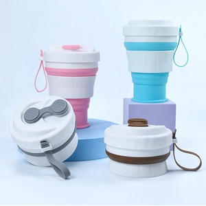 Customized Logo Silicone Foldable <b>Cup</b> Outdoor Sports Silicone Travel Coffee <b>Cups</b> Bpa Free Portable Reusable Collapsible <b>Cups</b> - Product Image 1