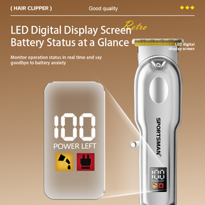 SPORTSMAN Tagliacapelli Elettrico Professionale con Lame in Acciaio Inox, Display in Inglese, per Uso Domestico e Taglio <span class=keywords><strong>Capelli</strong></span> Maschile - Product Image 4